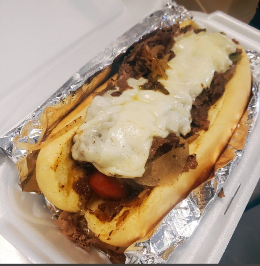 Soulard Cheesesteak Dog.