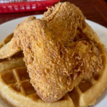 Chicken and Waffles Dinner.