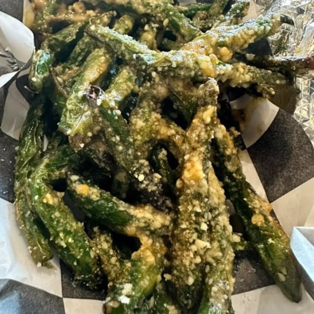 Garlic Parm Flash Fried Green Beans.