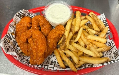 Chicken Strips Family Order with Fries.