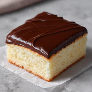 White Cake Slice w/Chocolate Frosting