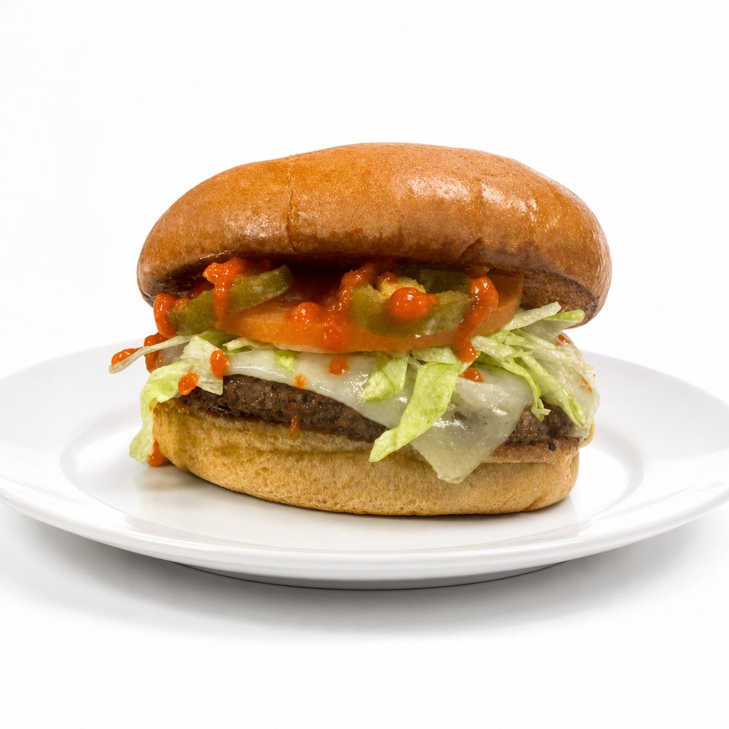 Triple Heat Burger.