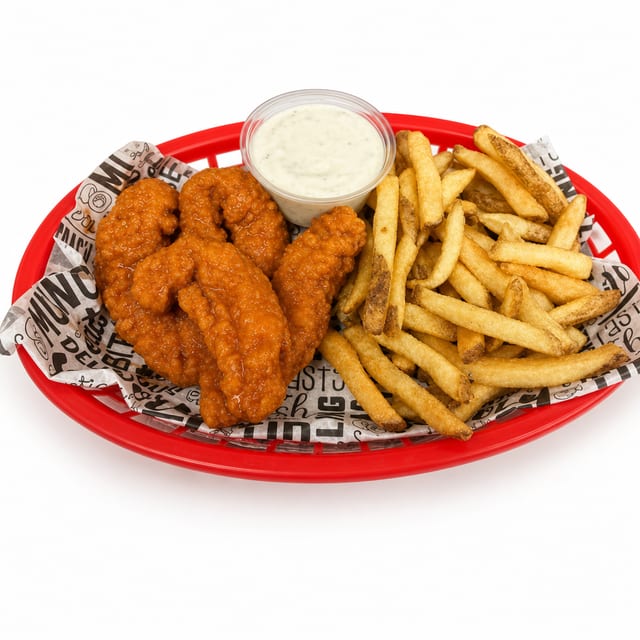 Chicken Strips Family Order with Fries.