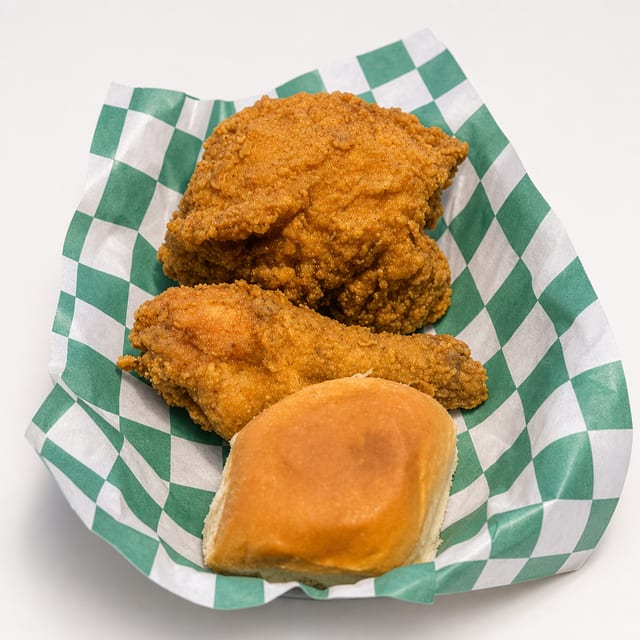 2pc Dark Thigh & Drumstick (chicken and roll only).