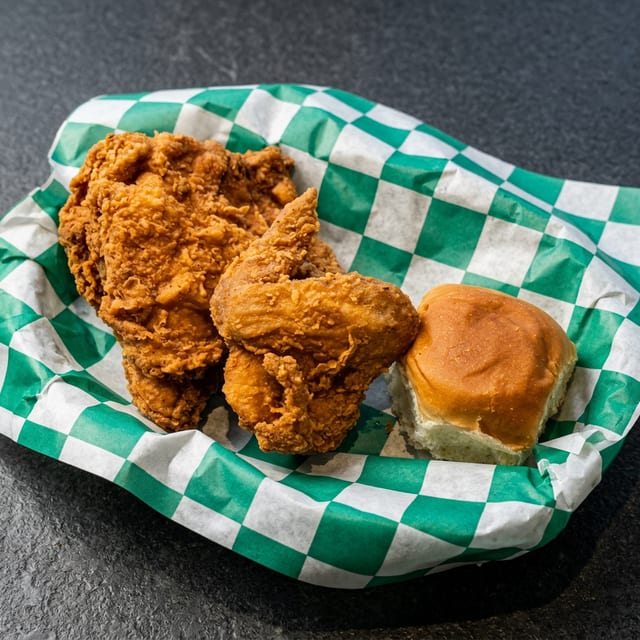 2pc White Breast & Wing (chicken and roll only).