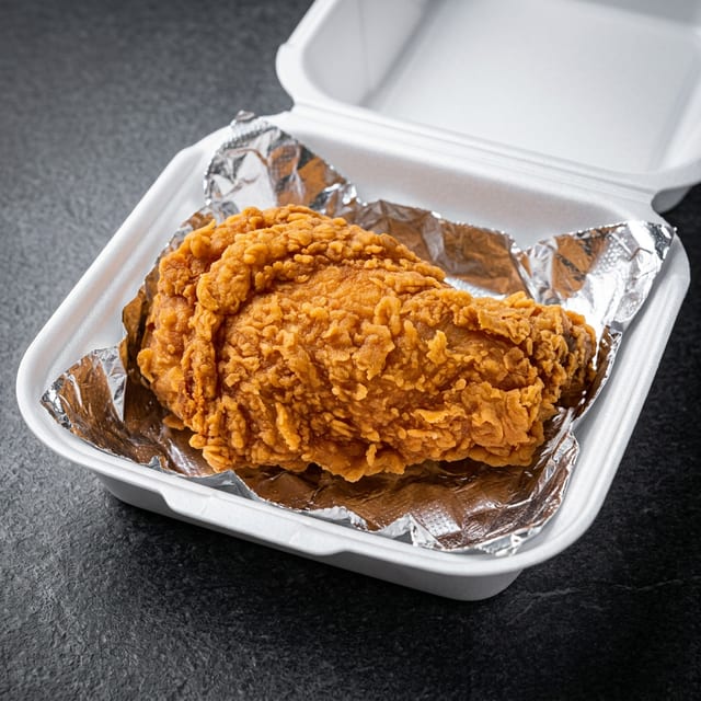 Single Fried Chicken Drumstick.