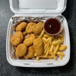 20pc Tempura Crispy Chicken Nuggets, Served with Fries